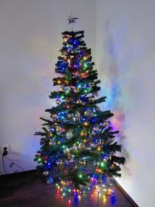 COSTWAY, 180 cm kunstkerstboom, kerstboom met metalen voet, kerstboom met PVC-takken, groene kunstkerstboom Klantenfoto 11