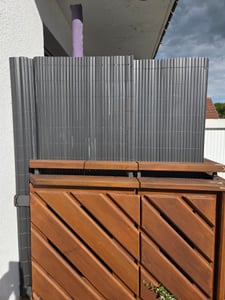 Sekey PVC Sichtschutzmatte 100x300 cm Doppelte Verstärkung Innen, Balkon Sichtschutz Garten, Anthrazit Kunden-Foto 3