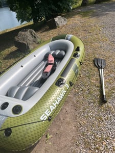 INTEX 66324NP Schlauchboot Excursion 4 Set mit Paddel Luftpumpe 500kg Paddelboot Kunden-Foto 8