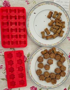 5x Silikon Backform Knochen Pfoten Hundekekse Hundeleckerlis Hundeeis Eisform für Hunde Kunden-Foto 1