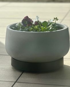 Anthrazitfarbener Blumentopfständer auf Rädern 36,6 cm IPRR370-S433 Kunden-Foto 1