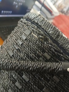 Kobolo Nähkästchen Nähkorb Nähkörbchen Nähkasten - mit Punkten und Streifen - 28x18x16 cm - Weben Stricken Häkeln Box Aufbewahrung Handarbeitskorb Kunden-Foto 2
