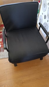 COSTWAY 4-in-1 slaapstoel, opklapbaar, slaapbank met 5-voudig verstelbare rugleuning en afneembaar kussen en beklede zitting, bankbed met metalen frame, belastbaar tot 150 kg (zwart) Klantenfoto 1