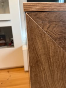 Tribesigns 110 cm  Konsolentisch, Landhaus-Sofatisch Holz, moderner kleiner Akzent-Konsolentisch, geriffeltem Design Flur Eingangsbereich, Braun Kunden-Foto 1