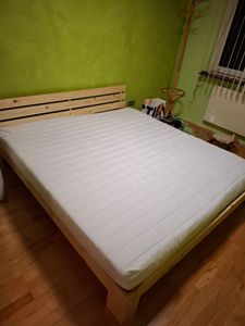 Homestyle4u Holzbett 180x200 Doppelbett mit Lattenrost Weiss Kiefer Massivholz Kunden-Foto 4