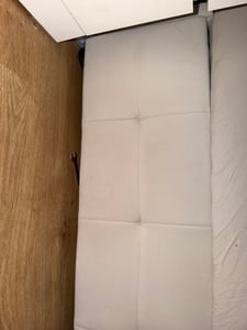 Hydraulická rozkladacia pohovka Flieks 90x200 cm s úložným priestorom, rozkladacia posteľ s operadlom, čalúnená posteľ pre mladých s lamelovým roštom, zamat, tmavosivá Fotografia od zákazníka č. 3