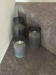 Echtwachs LED Kerzen REALISTIC - 3er Set / 15, 12,5, 10 cm - Batterie und Timer Kunden-Foto 1