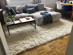 Steffensmeier Flokati 1500 Teppich natur Kult Shaggy Teppich Hochflor Langflor neu Neuseeland 100% Schurwolle, Größe: 110 cm rund Kunden-Foto 1