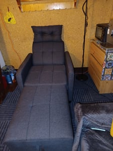 Bealife AR24 Sofa-Bett, 3-in-1 konvertierbares Stuhl-Bett, Liege mit Schlaffunktion, mit Kissen, dunkelgrau Kunden-Foto 3