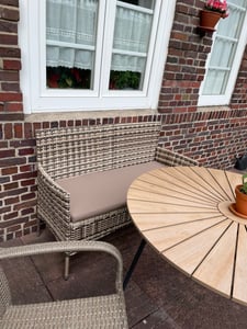 Gartenbank Rattan Gartenmöbel 2-Sitzer Rattanmöbel Sitzbank Sitzkissen Braun Kunden-Foto 1
