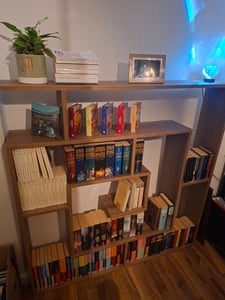 DECORTIE Labirent Modernes Bücherregal Raumteiler Eiche, 125 x 22 x 129 cm Kunden-Foto 2