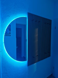 Halbrunder Spiegel - Moderner halb-runder Wandspiegel - Badezimmer Schlafzimmer – Ø60 cm 1/2 Kunden-Foto 2