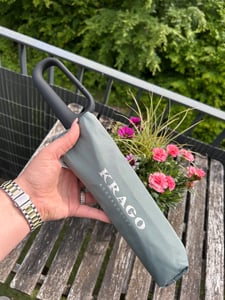 Parapluie de poche pour femme et homme KRAGO, entièrement automatique, EASYFOLD, vert Photo du client 2