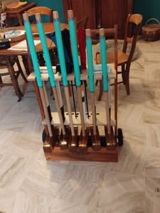 Set Master Croquet - Jeu de jardin anglais - 6 personnes, set ultime - buts de 16 mm d'épaisseur - 455 grammes - boules en plastique, absolument top. avec Croquet Bag Class et Great Photo du client 1