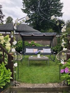 Aga Altalena da giardino 2 in 1 GRANDLUX XXL Grigio scuro Foto del cliente 3