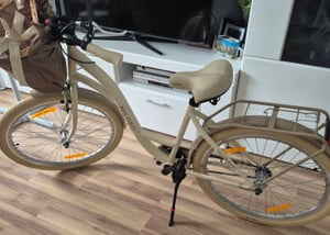 Milord Komfort Fahrrad Mit Korb Damenfahrrad, 26 Zoll, Creme-Braun, 1 Gang Kunden-Foto 2