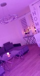 vidaXL Couchtisch Silbern Edelstahl und Hartglas Kunden-Foto 1