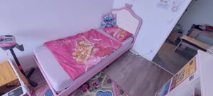 Letto imbottito Flieks 90x200cm con rete a doghe, letto per bambini letto per ragazzi con LED, letto singolo letto in legno con testiera, letto classico, Similcuoio, bianco Foto del cliente 2