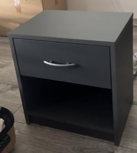 COSTWAY Nachttisch mit Schublade & offenem Fach, kleiner Beistelltisch, Sofatisch, Nachtkommode, Nachtkonsole 38,5x28x40,5cm Weiß Kunden-Foto 2