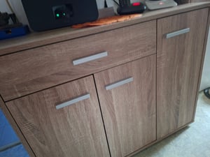 Kommode Nina Sonoma 70x88x30 cm mit 1 Schublade, 3 Türen und 4 Regalfächern Kunden-Foto 1
