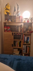 Bücherregal mit 9 Ebenen und 2 Türen, Aufbewahrungsregal Standregal, Bücherschrank, 80 × 24 × 120 cm, Braun Kunden-Foto 1