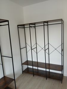 SONGMICS Kleiderschrank offen, Garderobenständer mit Kleiderstange, Ablagen, abnehmbare Haken, 40 x 141 x 180 cm, Vintagebraun Kunden-Foto 2