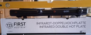 TZS First Austria - Infrarot Doppelkochplatte 2000W - 190 & 165 mm Stufenlose Einstellung & Kontrollleuchte - Glaskeramik - Überhitzungsschutz Kunden-Foto 2