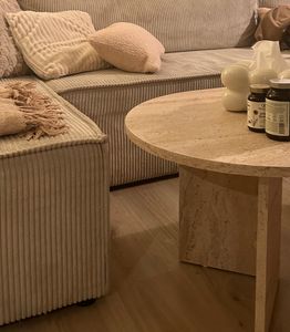 Skye Decor, Sable - Travertine, Walnut, stolik kawowy, trawertyn, płyta wiórowa pokryta w 100% melaminą, 119 x 60 x 40 cm Zdjęcie produktu od klienta nr 15
