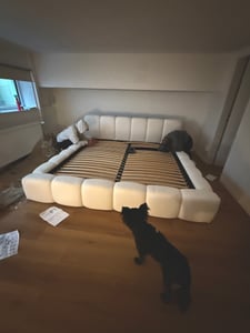 Chilly Möbel Design Polsterbett Stone Samt Stoff Beige 160x200 cm mit Stauraum Velluto 02 Kunden-Foto 5