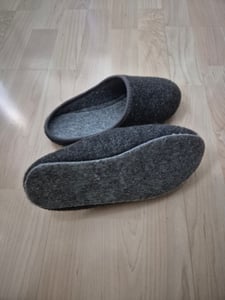 Filz Pantoletten Warme Leichte Pantoffeln Hausschuhe für Damen Herren Filzpantoffeln 44 Kunden-Foto 2