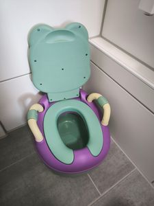 YARDIN Kinder Töpfchen Kindertoilette Babytopf WC, Kinder Toilettensitz Toilettentrainer mit Griffe und Anti-Rutsch, für Kinder ab 1 jahr, Grün-Typ A Kunden-Foto 2