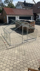 Kurník 2,5 x 2 x 2 m, kurník, klec pro drobná zvířata, výběh, výběh pro drobná zvířata, voliéra, venkovní výběh, klec pro slepice, drůbežárna, pozinkovaná ocel se střechou Fotografie od zákazníka č. 9
