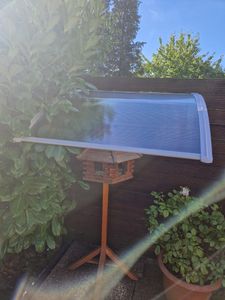 Türüberdachung Wasserdichte Haustür Vordach Überdachung Haustür aus Aluminium und Polycarbonat für Türdach Balkon 100x200cm Kunden-Foto 1
