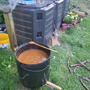 Olla para estofado esmaltada de BBQ-Toro, con tapa, de 17 litros de capacidad, y sartén incluida Foto del cliente 4