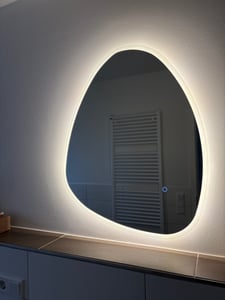 Badspiegel Rund 60cm drei Lichtfarbe dimmbar Memory Touch/Wandschalter Beschlagfrei Runder Spiegel automatische Abschaltung Kunden-Foto 1