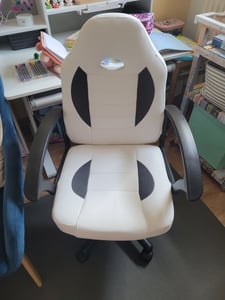 Schreibtischstuhl Junior höhenverstellbar ergonomischer Drehstuhl Hellblau Kunden-Foto 1