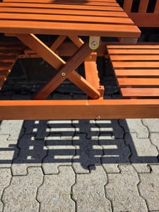 Casaria Panca da Giardino Tavolino Legno Eucalipto FSC®153x57x90cm Foto del cliente 1