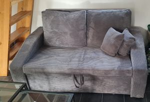 Sofa 2-Sitzer mit Schlaffunktion und Bettkasten DORMA 148x86cm Komfortables Schlafsofa, kleines Sofa mit Bettkasten platzsparend, Couch Olivgrün, Grün Kunden-Foto 1