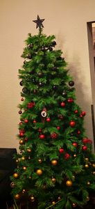 100 Weihnachtskugeln Rot  mit Stern Baumspitze Kunden-Foto 1