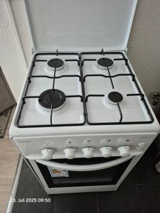 Exquisit Gasherd TF 6 GT-4 | Gas-Standherd | Gaskochfeld | 49 Liter Gas-Garraum | weiß Kunden-Foto 1