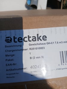 tectake® Gewächshaus 11,13 m³ 185 x 375 x 195 cm Kunden-Foto 1