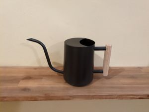 Gießkanne für Zimmerpflanzen, 35 oz/1000 ml Metall-Edelstahltopf mit langem Ausguss für Zimmerpflanzen, Bonsai, Garten, Blumen, dekorativ (schwarz) Kunden-Foto 1