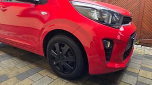 4 STK 14 Zoll VR black schwarz PETEX Radkappen Radzierblenden Satz PKW Auto Kunden-Foto 1