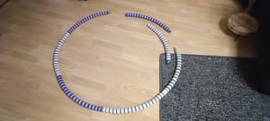 Metall Hoola Hoops 1,2kg Ø103cm gepolsterter Fitness Bauchtrainer Hula Hoop Hup Reifen 7 Segmente Kunden-Foto 2