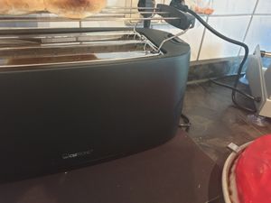 Clatronic kompakter Toaster 2 Scheiben | Toaster mit Auftau-/Aufwärm-/Schnellstoppfunktion | Toaster mit Brötchenaufsatz | Toaster schwarz | TA 3801 Kunden-Foto 1