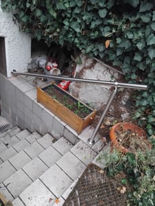 LZQ 180cm Geländer Eingangsgeländer Treppengeländer Edelstahl Handlauf für Wandhandlauf Treppen Treppenhaus, Außen & Innen Kunden-Foto 4