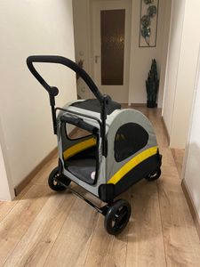 WISFOR Hundebuggy Faltbar, XL Hundewagen für mittelgroße und große Hunde bis 65kg,  Hundeanhänger Hundetasche mit verstellbar Griff Kunden-Foto 6