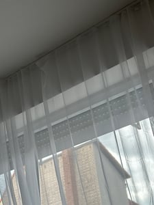 Gardine Kräuselband Transparent 140 x 260 cm ( Breite x Länge ) in weiß, mit beschwerten Abschlußband Kunden-Foto 1