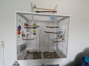 Gabbia per uccelli di grandi dimensioni pappagallino canarino budgerigar grande con posti a sedere all'aperto Foto del cliente 1