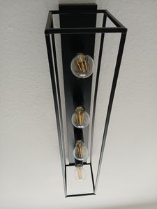 ZMH Deckenleuchte Wohnzimmer Schwarz Vintage E27 Deckenlampe Retro industrial  Lampe Metall mit 3 Flammig Deckenbeleuchtung für Schlafzimmer  Flur Küche Esszimmer Kunden-Foto 2